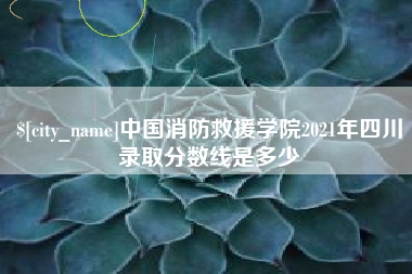 余江中国消防救援学院2021年四川录取分数线是多少