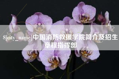 余江中国消防救援学院简介及招生章程指挥部
