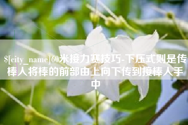 余江60米接力赛技巧-下压式则是传棒人将棒的前部由上向下传到接棒人手中